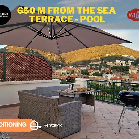Apartmán 650 Metri Dal Mare - Wifi - Terrazzo - Piscina - A/C Pietra Ligure Exteriér fotografie